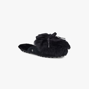 Ugg Shaine Fluff Lägenheter Skor Dam Svarta (712485NAH)